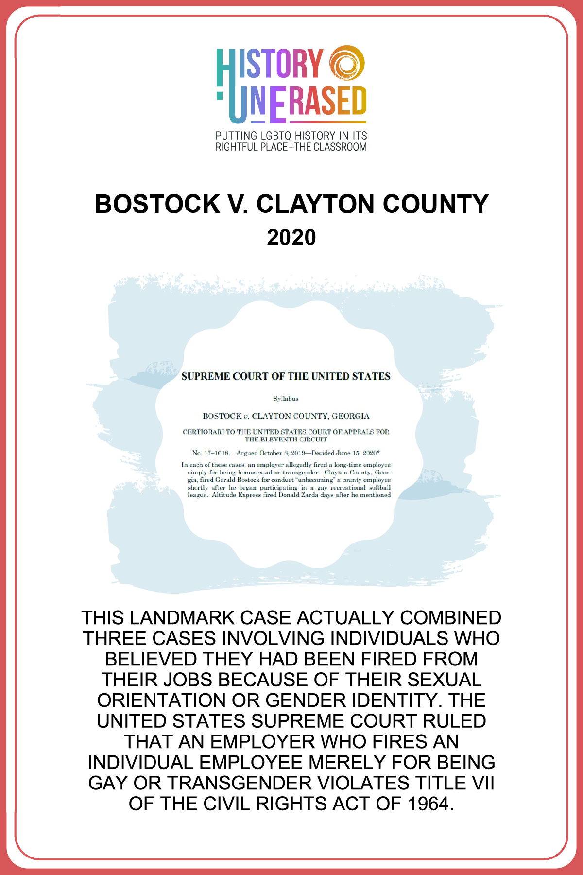 Bostock v Clayton County 2020