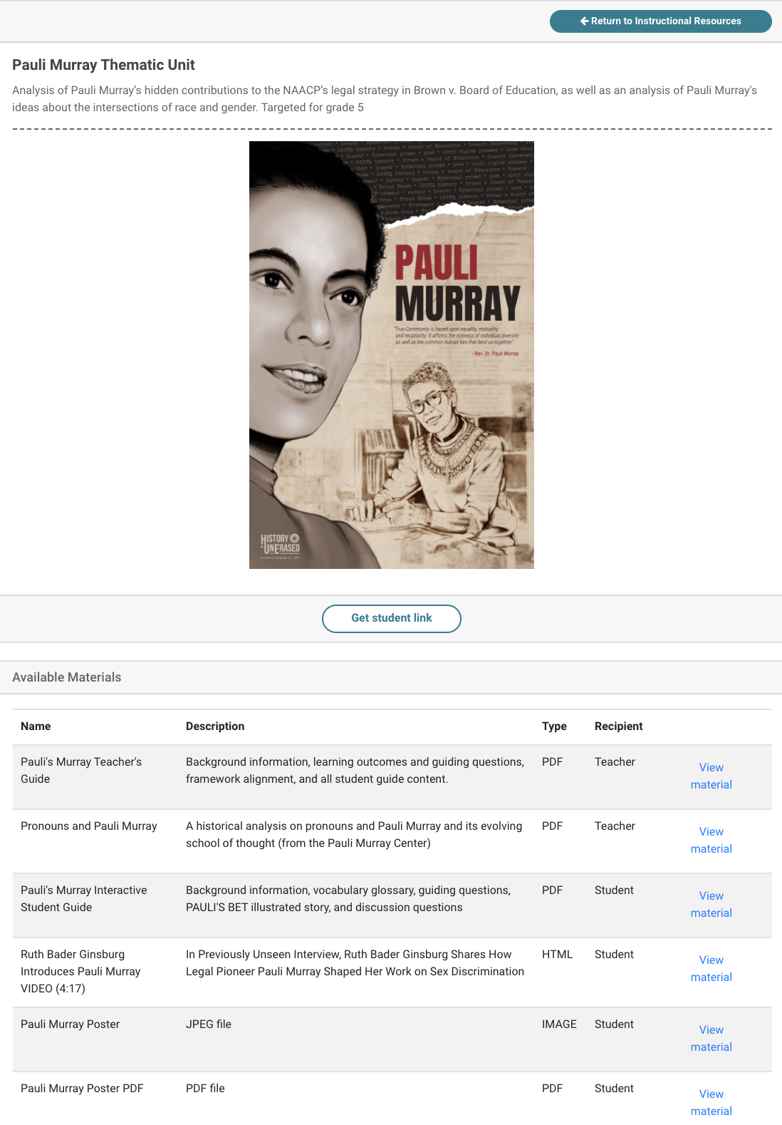 pauli murray instructional resource full page teacher view image